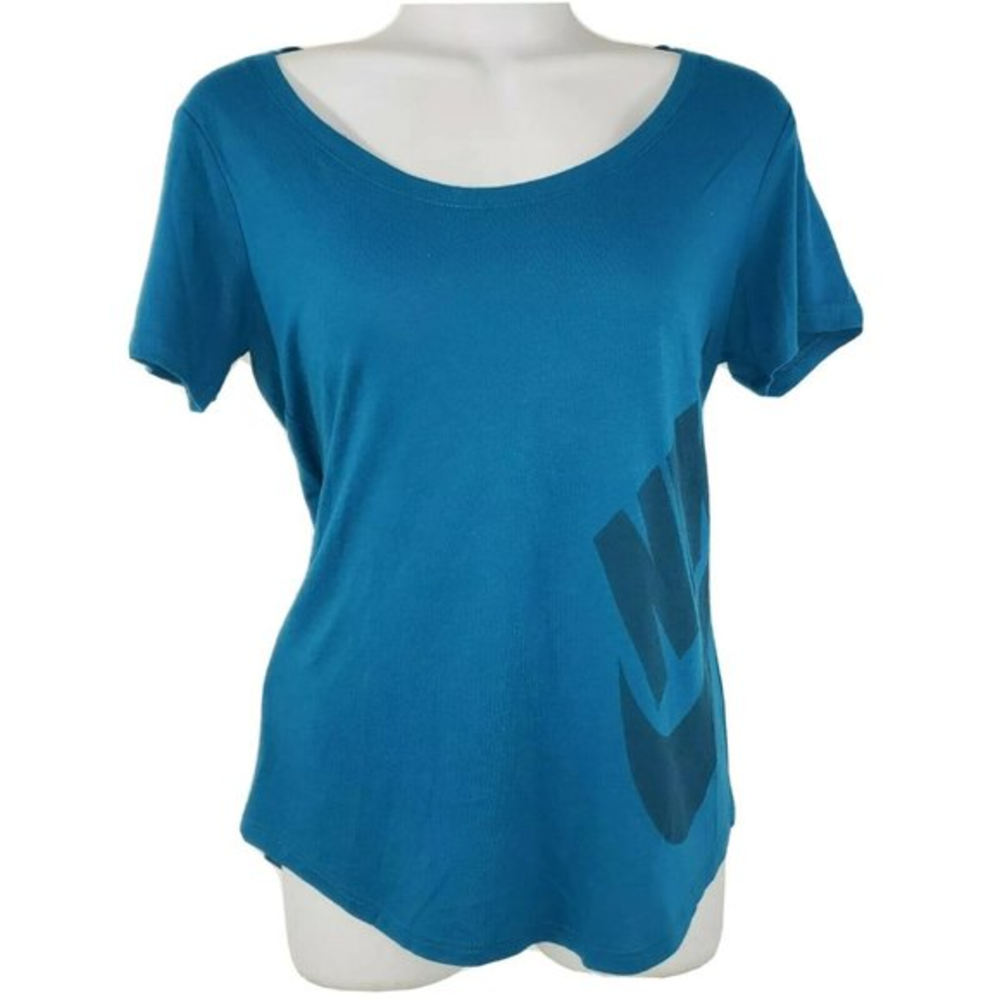 Womens Nike Spell Out T-Shirt Size Small‎ Blue Athl